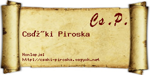 Csáki Piroska névjegykártya