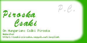 piroska csaki business card